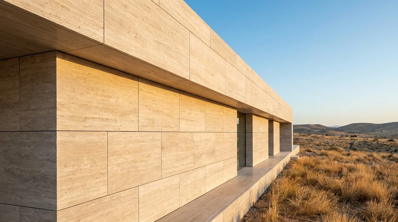 Architect reviewing luxury stone specifications — large format marble slabs