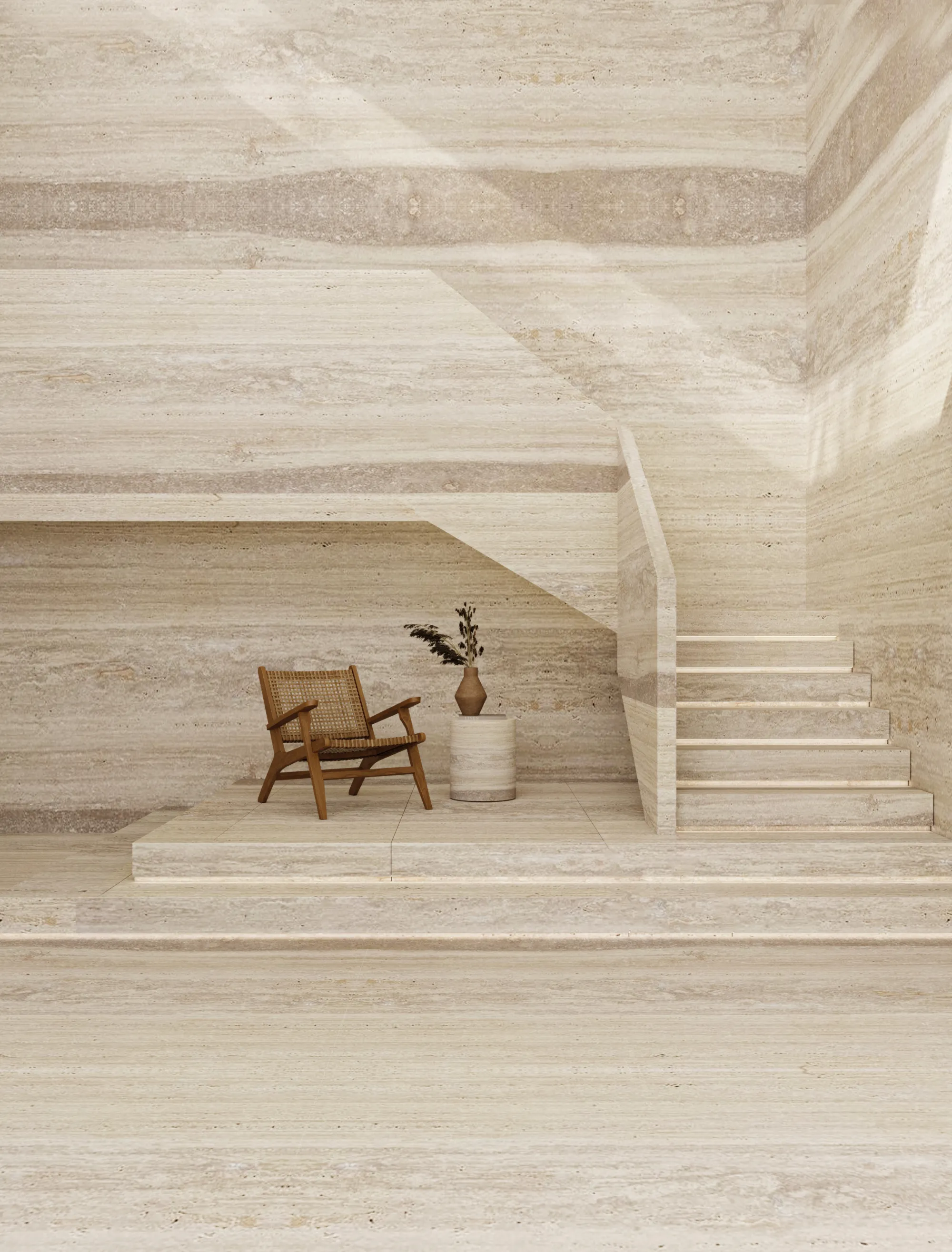 Ivory travertine vein cut — limestone and travertine Miami