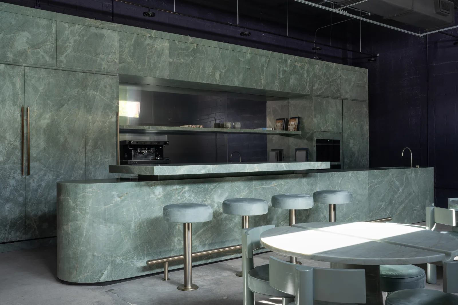 Natural stone display at ARCA Luxury Stone, Miami