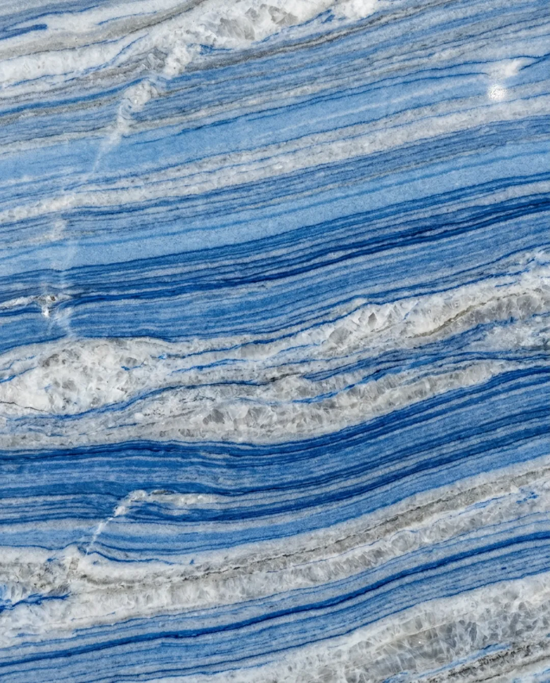 Azul Macaubas quartzite slab at ARCA Luxury Stone Miami